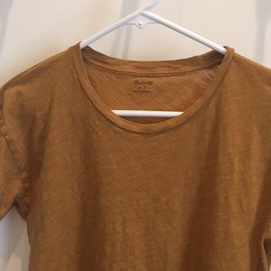 Mustard yellow cotton tee from Madewell, size S